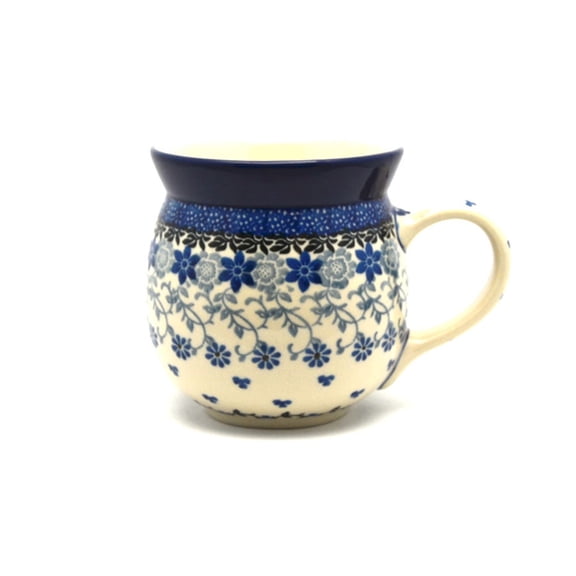 Polish Pottery Mug - 15 oz. Bubble - Silver Lace