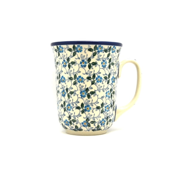 Polish Pottery Mug - 16 oz. Bistro - Forget-Me-Knot