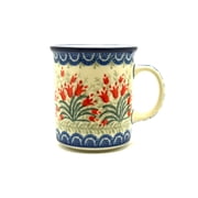Polish Pottery Mug - Straight Sided - Crimson Bells