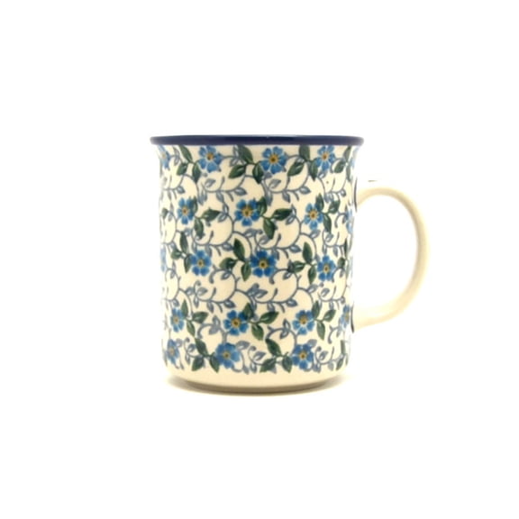 Polish Pottery Mug - Straight Sided - Forget-Me-Knot