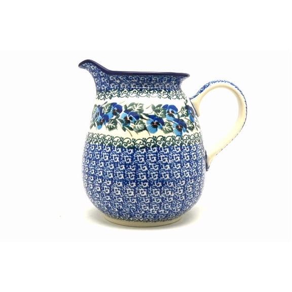 Polish Pottery Pitcher - 1 quart - Winter Viola