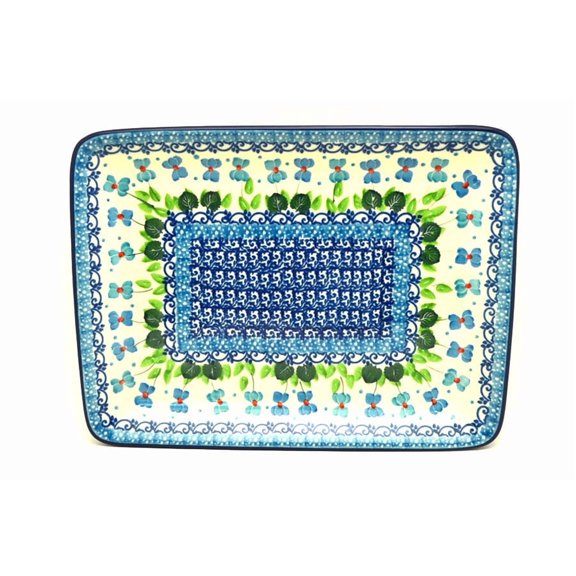 Polish Pottery Plate - Rectangular - Dutch Iris