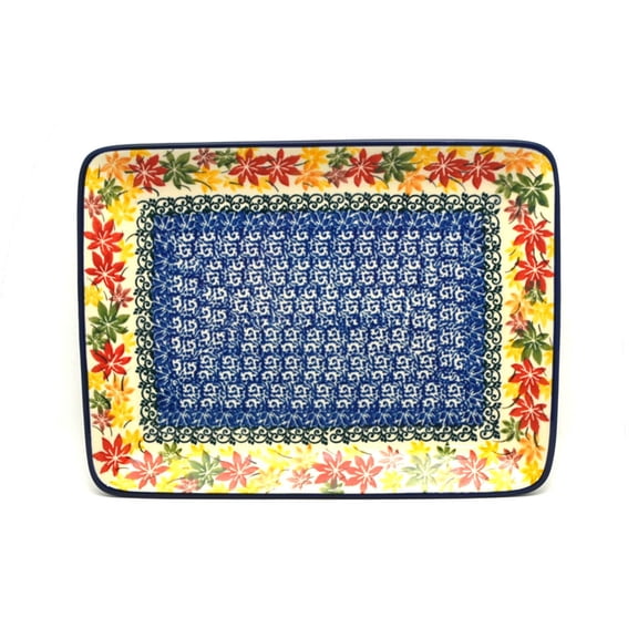 Polish Pottery Plate - Rectangular - Maple Harvest
