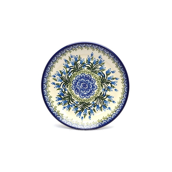Polish Pottery Plate - Salad/Dessert (7 3/4") - Blue Bells