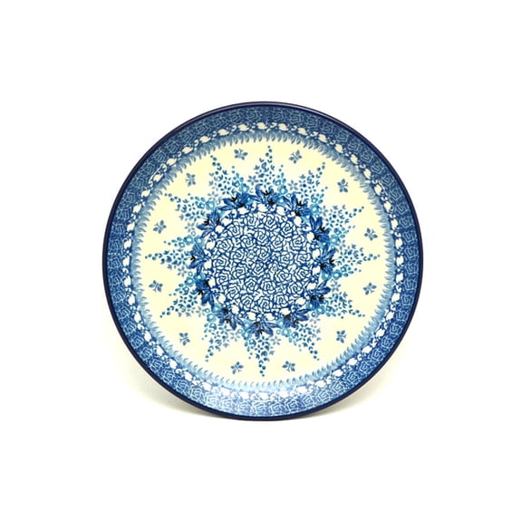 Polish Pottery Plate - Salad/Dessert (7 3/4") - Blue Sage