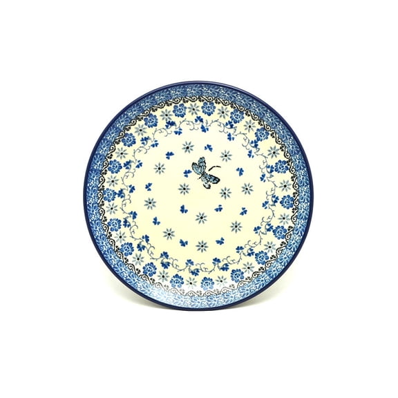 Polish Pottery Plate - Salad/Dessert (7 3/4") - Dragonfly