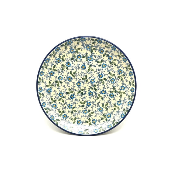 Polish Pottery Plate - Salad/Dessert (7 3/4") - Forget-Me-Knot