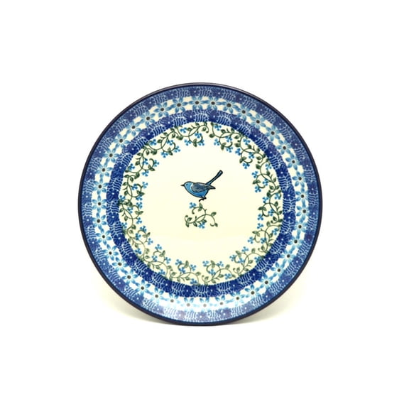 Polish Pottery Plate - Salad/Dessert (7 3/4") - Song Bird