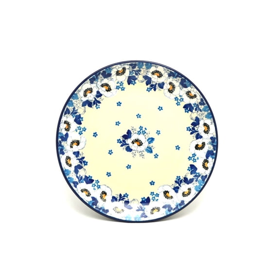 Polish Pottery Plate - Salad/Dessert (7 3/4") - White Poppy