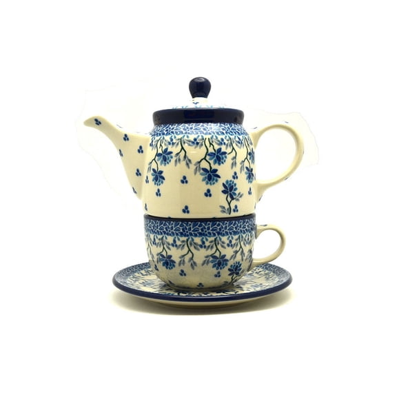 Polish Pottery Tea Time for One - Clover Field