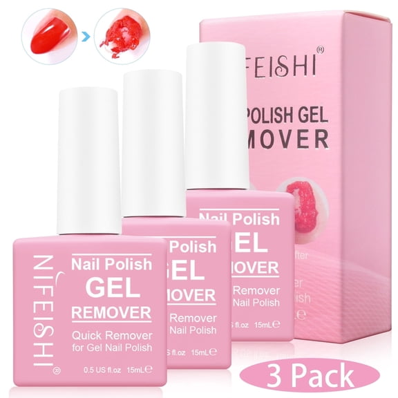 Polish Remover Gel 3 Pack, Professional Gel Polish Remover, Quickly and Easily to Use in 2-5 Min,1.5 oz