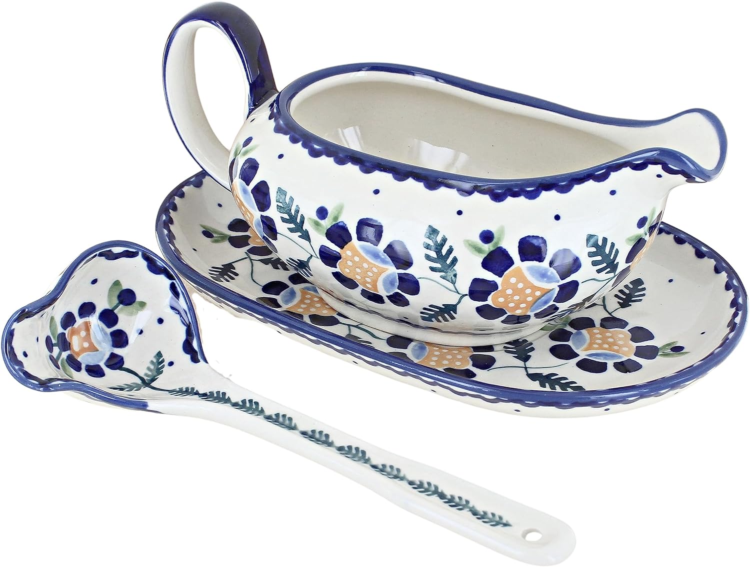 Polish Sunflower Gravy Boat & Ladle