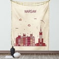 thumbnail image 1 of Polish Tapestry, Warsaw Calligraphy with a Skyline Graphics, Wall Hanging for Bedroom Living Room Dorm Decor, 40W X 60L Inches, Champagne Dark Salmon, by Ambesonne, 1 of 5