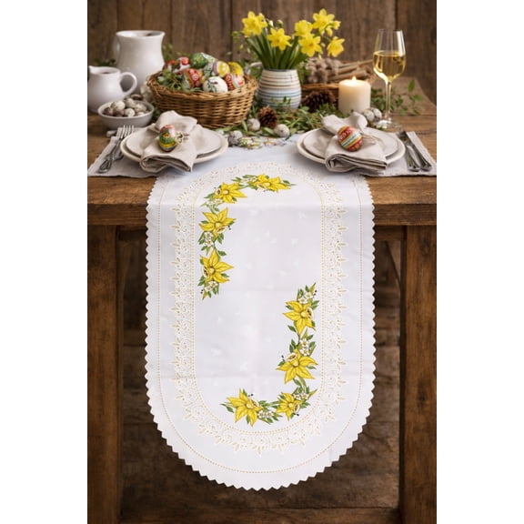 Polish Traditional Easter Eggs Table Runner 37"x18"
