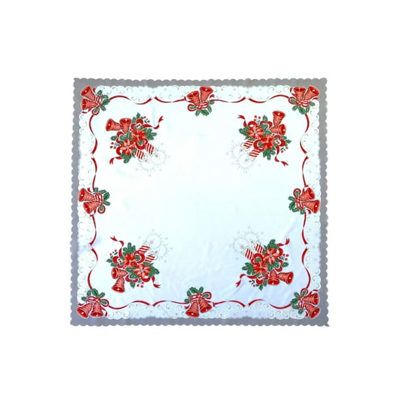 Polish Two-toned Christmas Table Cover (Gray, Table Square 33.5"x33.5")