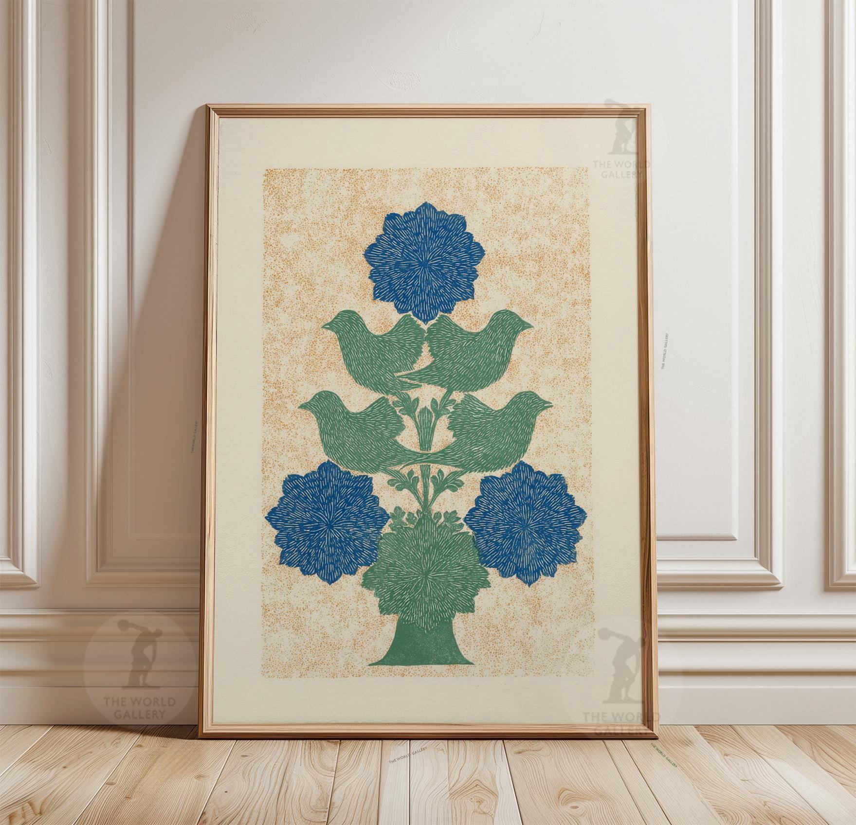 Paper Floristry Polish Wycinanki Poster, Folk Paper Cut Tree of Life Print, Bird Floral ...