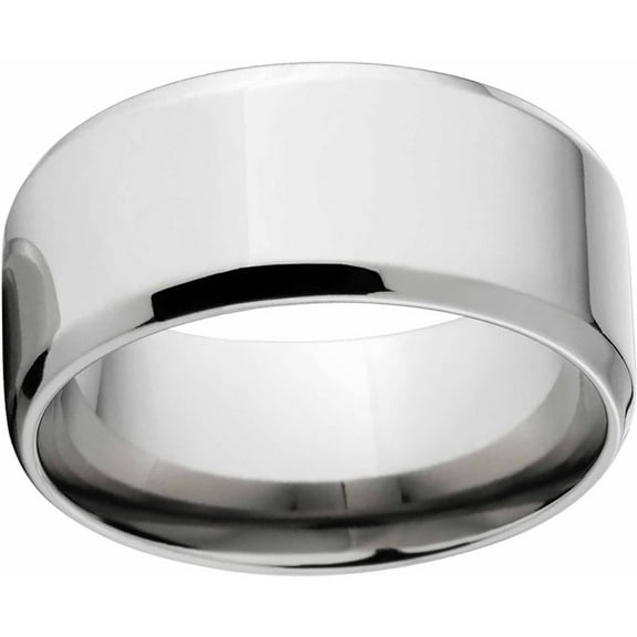 Polished 10mm Titanium Wedding Band with Comfort Fit Design