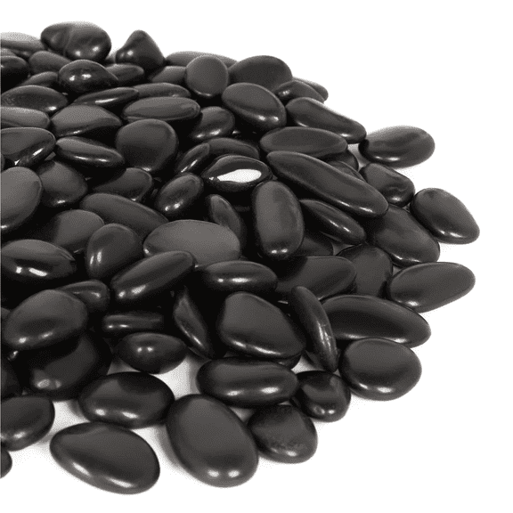 Polished, 15lb Black Stones for Plants, 1 to 2 Inch Decorative Rocks, River Pebbles, Gravel for Indoor Plants