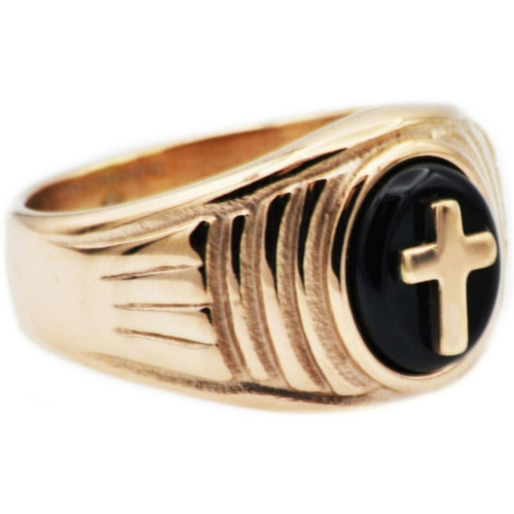 Polished 18k Rose Gold Plated Stainless