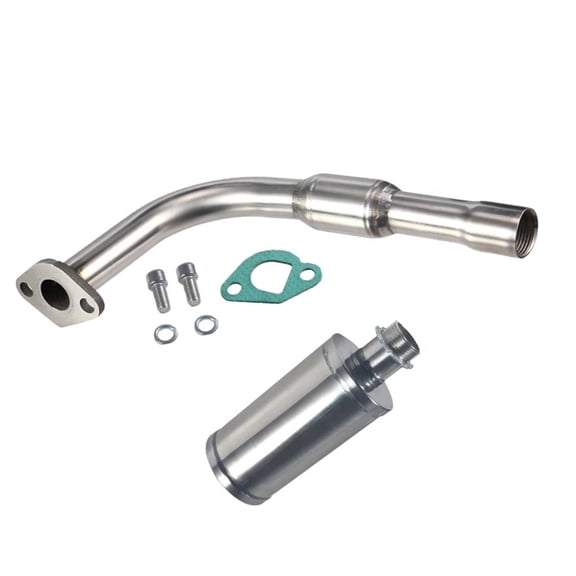 Polished 3/4" Exhaust Muffler Pipe for 196cc 212cc Small Engine, Compatible with Honda GX200 Type, Predator 212, Fits Go-Karts, Mini Bikes, Tillers, Log Splitters