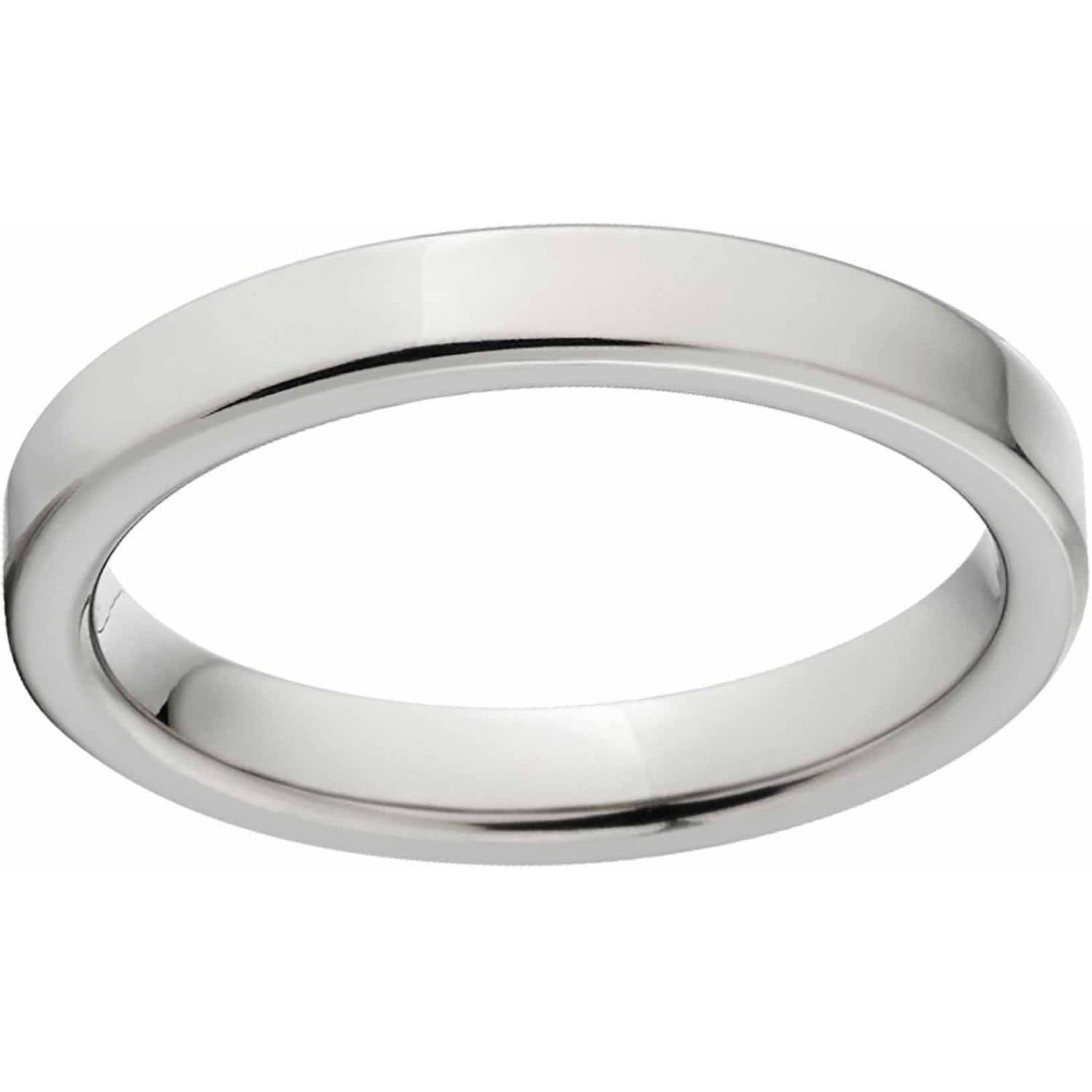 Polished 3mm Titanium Wedding Band with Comfort Fit Design