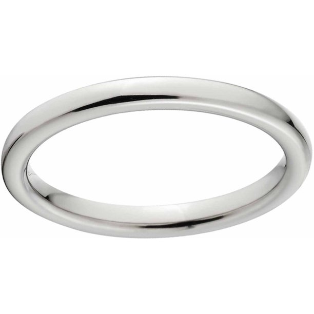 Polished 3mm Titanium Wedding Band with Comfort Fit Design - Walmart.com