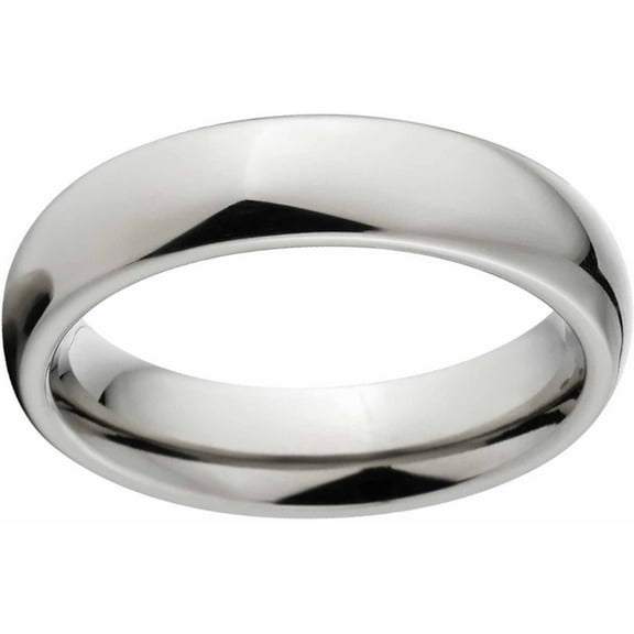 Polished 4mm Titanium Wedding Band with Comfort Fit Design