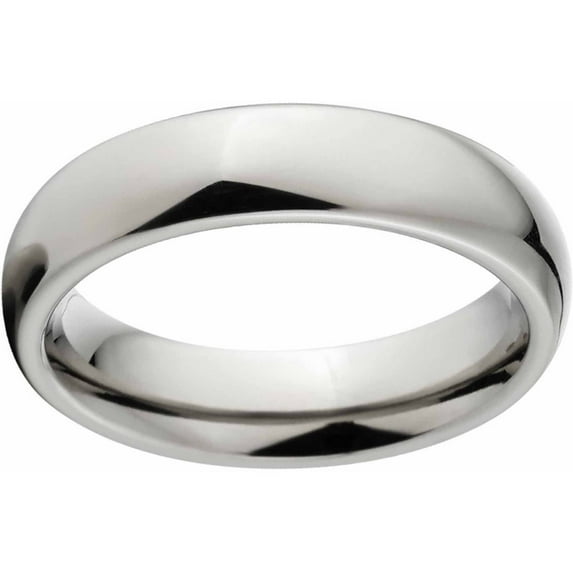 Polished 4mm Titanium Wedding Band with Comfort Fit Design