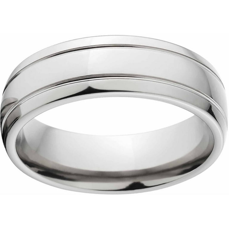Stainless Steel Polished Blue IP Design 7mm Band Stainless Steel Polished Blue IP Design 7mm Band
