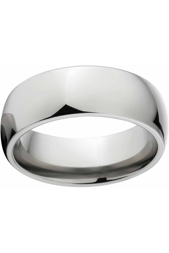 Polished 8mm Titanium Wedding Band with Comfort Fit Design