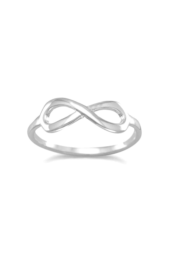Polished 925 Sterling Silver Infinity Ring Symbol 6mm X 16mm Size 10 Ring for Women