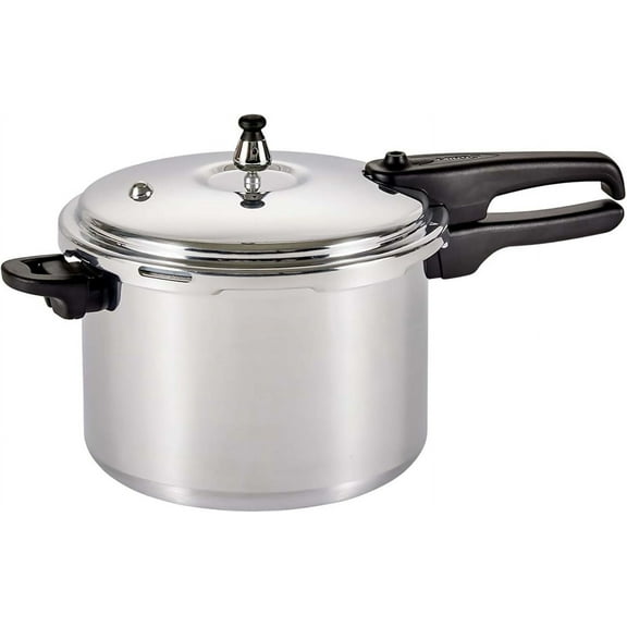Polished Aluminum 10-PSI Pressure Cooker Cookware, 8-Quart, Silver