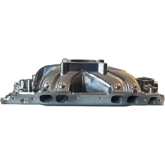 Polished Aluminum High Rise Single Plane Intake Manifold for Big Block Chevy with Oval Port Heads - 396, 402, 427, 454