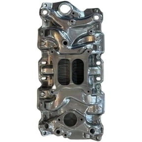 Polished Aluminum Intake Manifold, Small Block Chevy Mid Rise Dual Plane 55-95