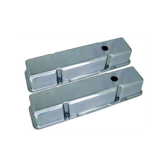 Polished Aluminum Valve Cover Tall with Hole for Small Block Chevrolet