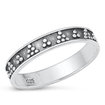 Polished Bali Ring .925 Oxidized Sterling Silver Band Jewelry Female Male Unisex Size 10