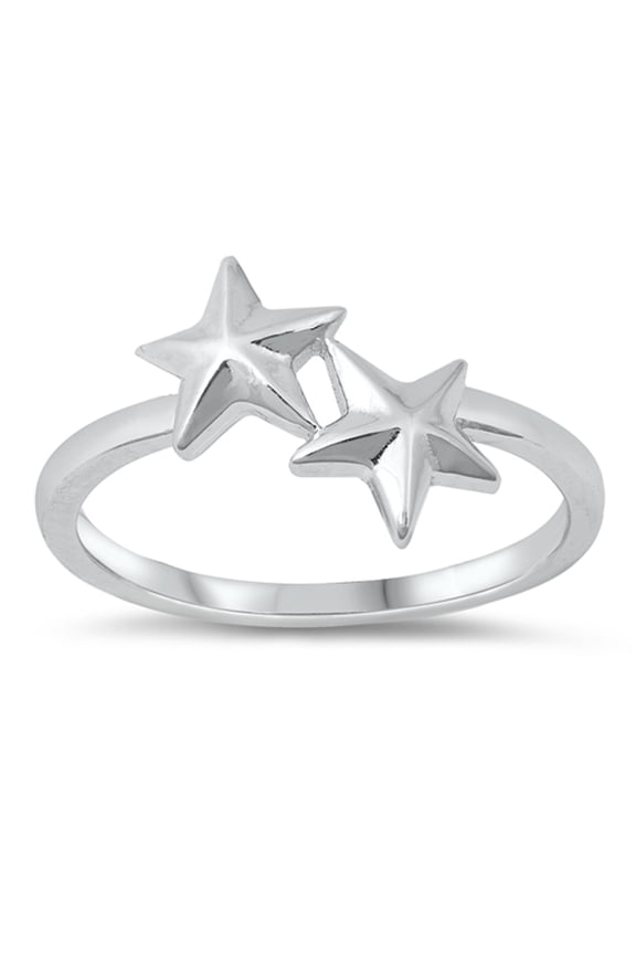 Polished Beveled Star Nautical Ring .925 Sterling Silver Band Jewelry Female Male Unisex Size 4