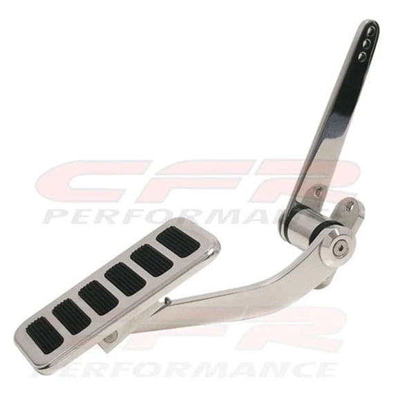 Polished Billet Aluminum Street Throttle Gas Pedal Universal Fit Firewall Mount Non-Slip Grip 2" x 4-1/2" Ideal for Street Rods, Hot Rods, and Custom Builds