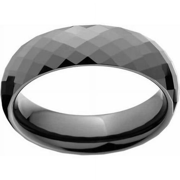 Polished Black Ceramic Wedding Band with Comfort Fit Design