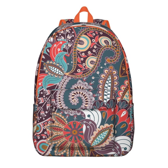 Polished Boho Paisley Backpack - Sleek Carrier for Work Supplies & Study Materials, Adjustable Straps for Perfect Fit, Respected Gift for a Peer