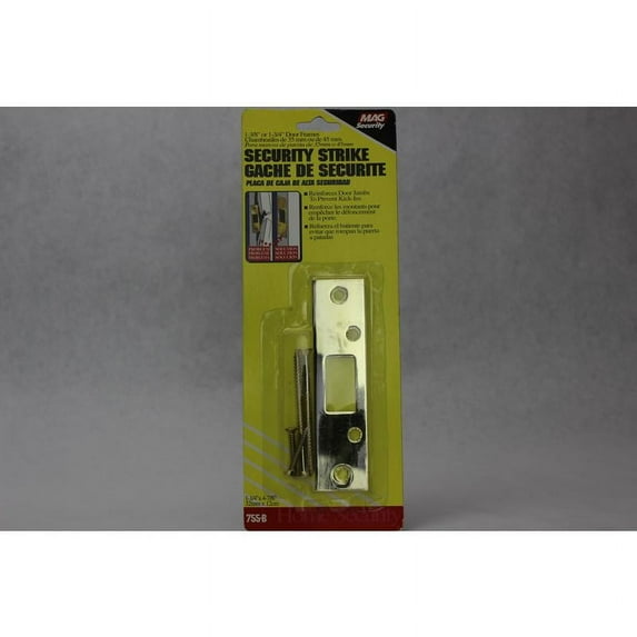 MAG Security Deadbolt Strike Plate Brass - 4-7/8 In x 1-1/4 In - Pack of 1