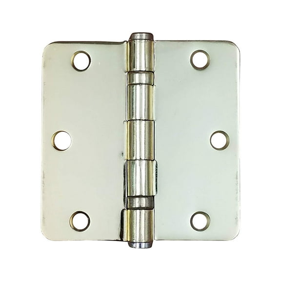 Polished Brass Door Hinges - Ball Bearing - 3.5" inch with 1/4" inch Radius Corner - 2 Pack