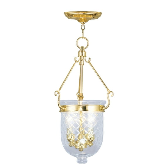 Livex Lighting 5073-02 Jefferson 10"Dia. 3 Light Pendant,Polished Brass