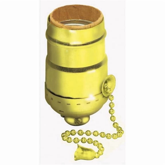 Polished Brass Pull Chain Lamp Socket Interior Mechanism