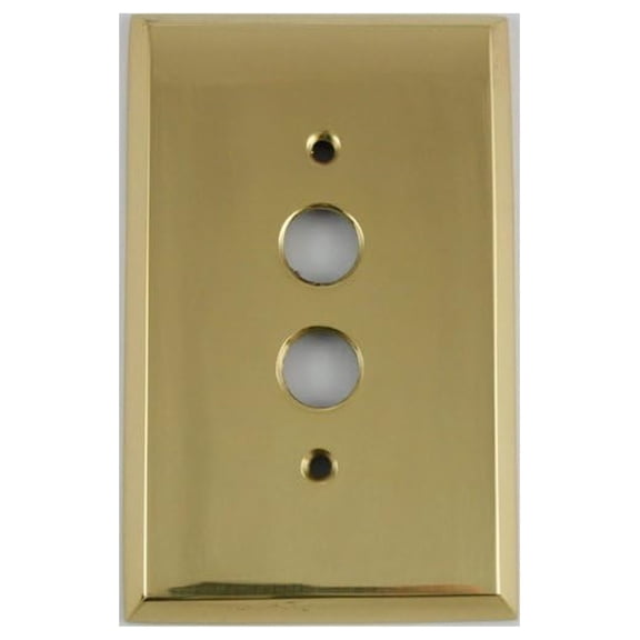 Polished Brass Push Button Switch Plate - Single Gang Mirrored Finish - Solid Forged Brass Wall Cover - Home Decor Accent - Durable Construction