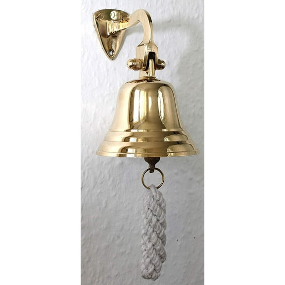 Polished Brass Ship Bell Nautical Hanging Door Bell