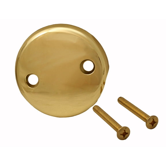 Polished Brass Two-Hole Overflow Plate with Screws,PartNo T08013 JonesStephens