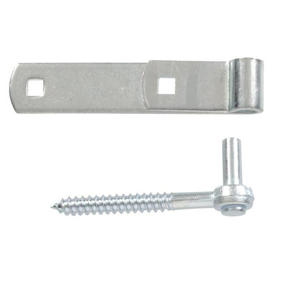 Polished Brass - Zinc Gate Screw Hooks & Strap Hinge, 6 in.