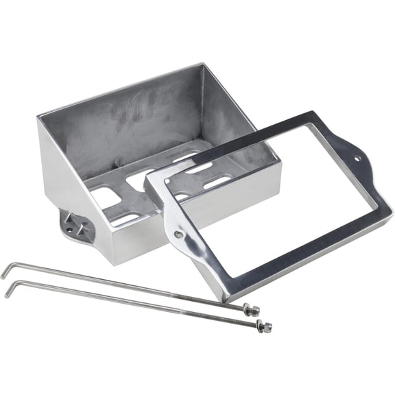 Polished Cast Aluminum Battery Box Mount Kit