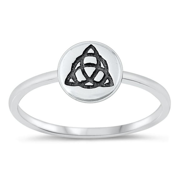 Polished Celtic Triquetra Ring .925 Sterling Silver Knot Band Jewelry Female Male Unisex Size 5